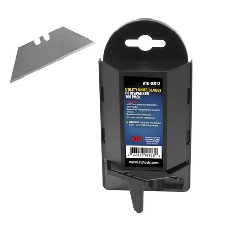 Atd Tools ATD Utility Knife Blades In Dispenser 8813